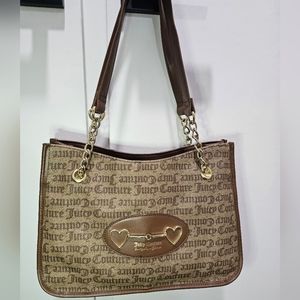 EUC Juicy Couture Heart to Heart Chestnut Shoulder Bag